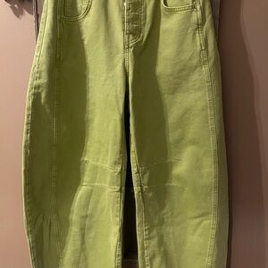 We The Free Meadow Moss WE the Free Good Luck Midrise Barrel Jeans 26 NWT